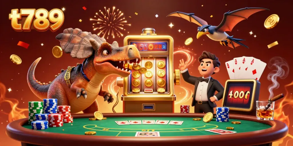 Experience the t789 jackpot excitement with animated casino characters and vibrant 3D visuals.