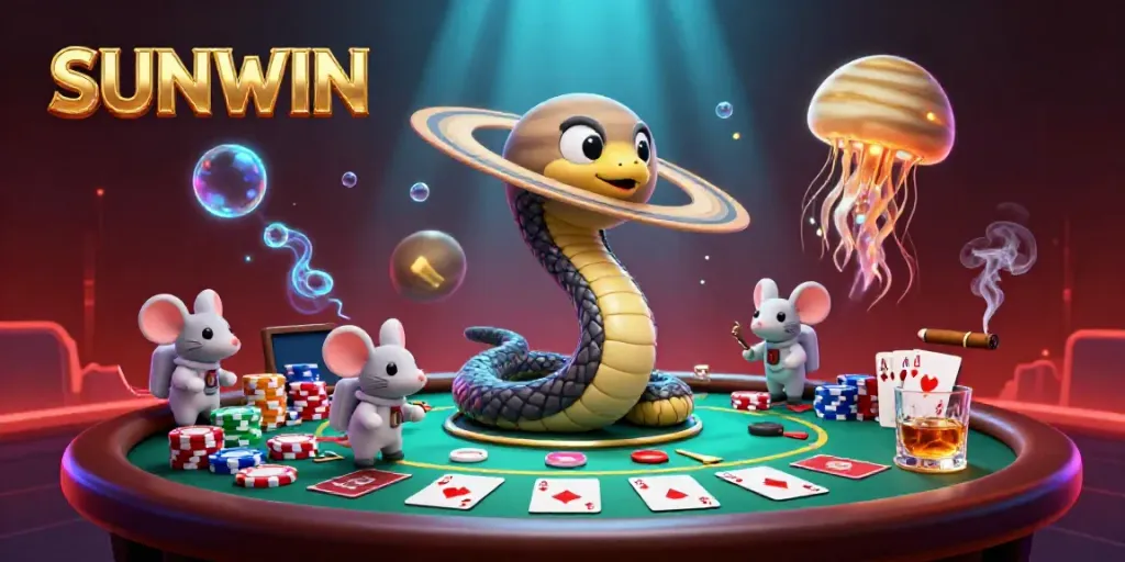 Bet on the SUNWIN roulette snake while astronaut mice engage in thrilling gameplay.