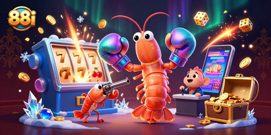 88i jackpot explosion featuring vibrant gambling elements and playful sea creatures in an action-packed casino scene