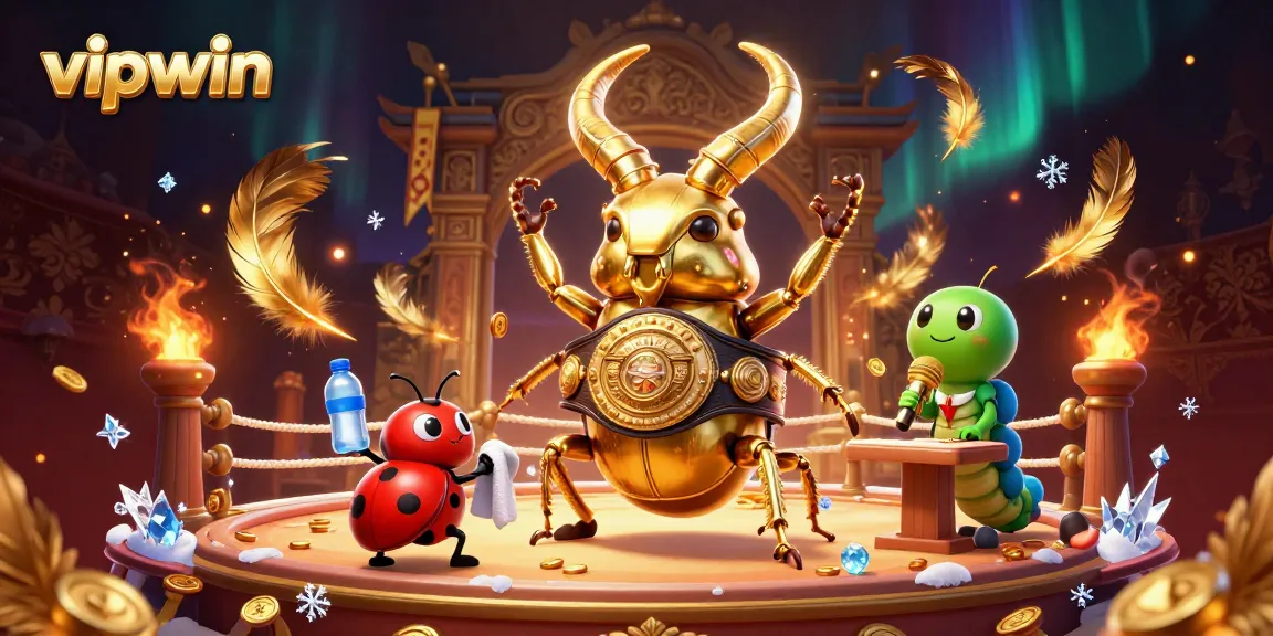 Engage with vipwin to win big with thrilling casino games featuring a golden beetle champion.