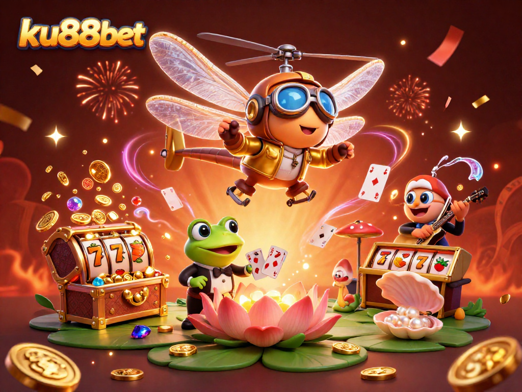 Experience thrilling gameplay at ku88bet with a lively casino scene filled with excitement and vibrant characters.
