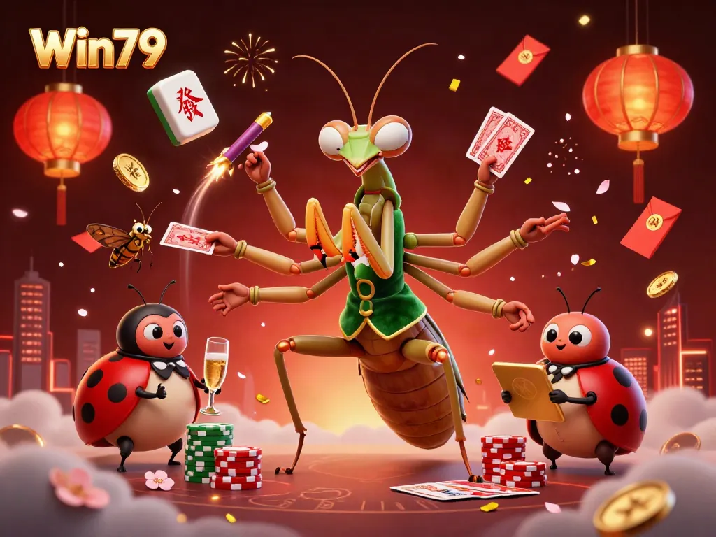 Win79 enhances gaming excitement with the giant praying mantis card sharp and vibrant illustrations.