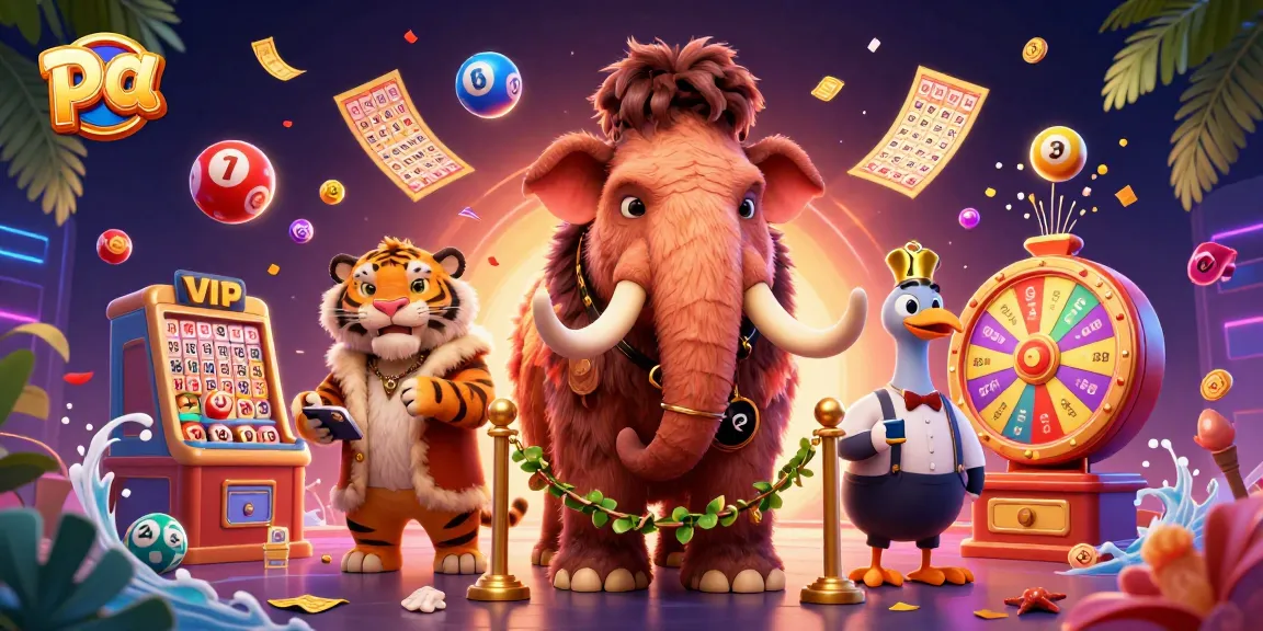 Engage with the thrilling casino experience at pa with vibrant lottery balls and dynamic characters.