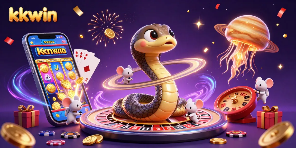 Engage with kkwin's cosmic casino magic with lively characters and dynamic gaming elements.