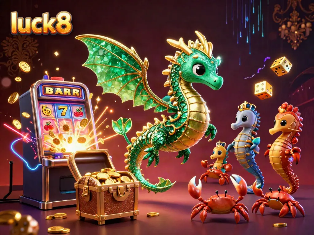 Experience thrilling jackpots at luck8 with sea dragons, slot machines, and vibrant casino gameplay.