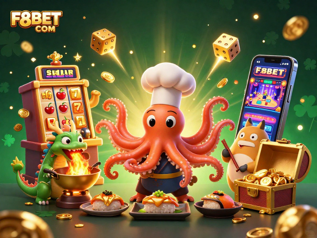 Experience excitement with F8BET COM's vibrant casino scene, showcasing thrilling game elements.