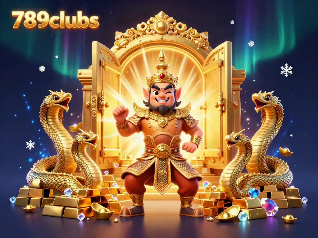 Win big at 789clubs with this vibrant Thai-themed illustration of a guardian and treasures.
