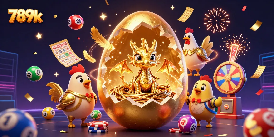 Experience the excitement of winning with 789k as golden symbols, chips, and lottery elements surround a majestic scene.