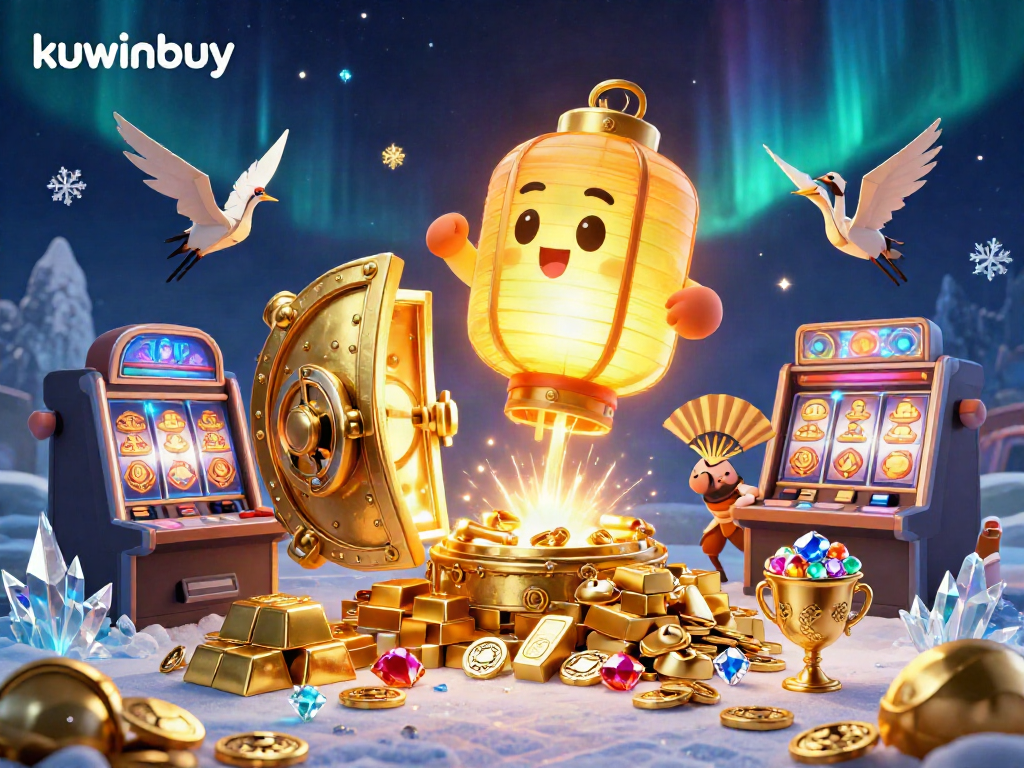 Kuwinbuy showcases an enchanting 3D scene filled with vibrant casino elements, transporting players into a winning adventure.
