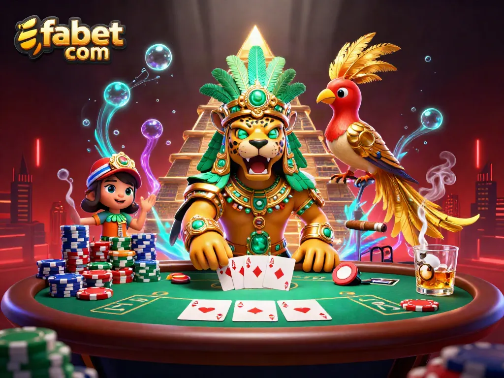Experience thrilling gameplay at fabet com with vibrant poker scenes featuring dynamic characters.