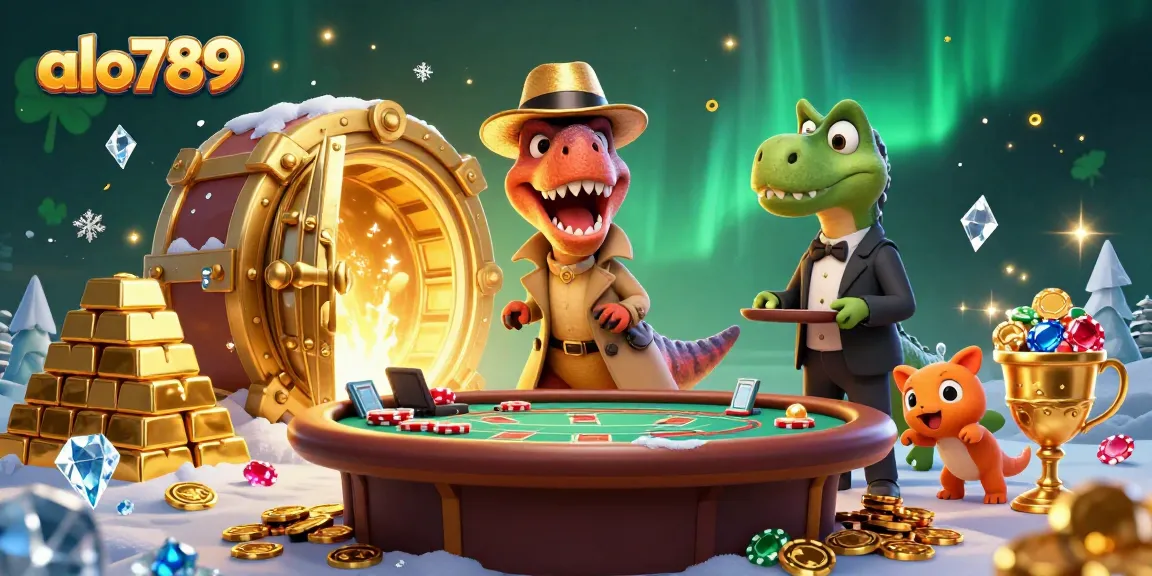 Experience thrilling blackjack action with alo789, featuring a velociraptor card counter and a stegosaurus pit boss.