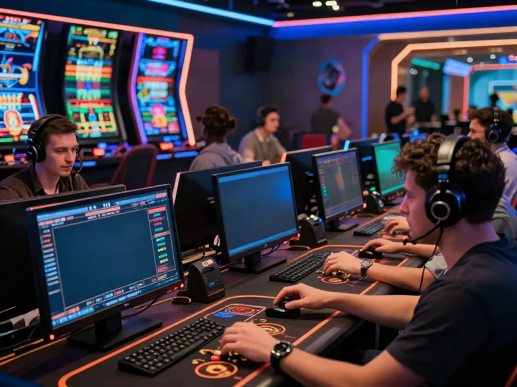 Experience online betting excitement at https://net88.broker/ with vibrant players interacting in a dynamic casino atmosphere.
