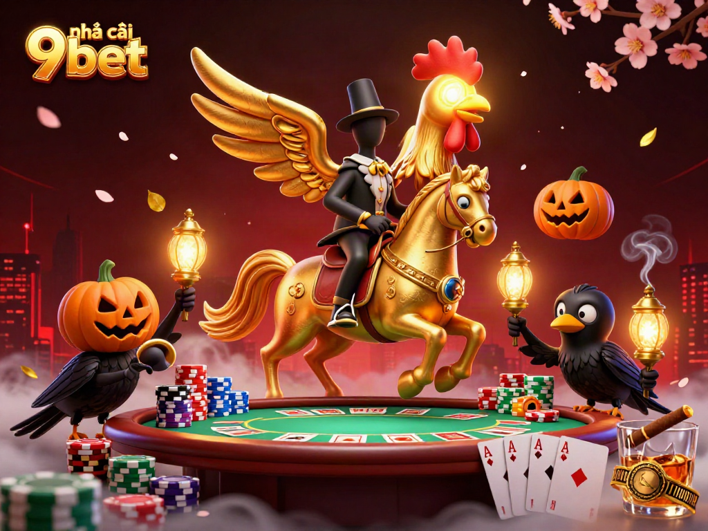 Engage with thrills at nhà cái 9bet while enjoying a vibrant casino scene filled with poker chips and games.