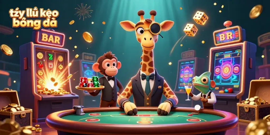 Experience exhilarating tỷ lệ kèo bóng đá action with whimsical characters and colorful casino elements.