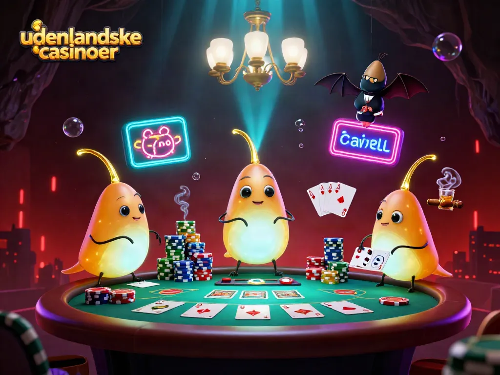 Join the action at udenlandske casinoer with glowworms illuminating a vibrant cave casino scene.
