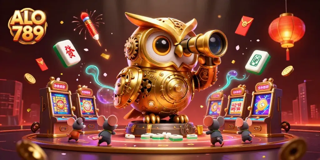 Experience thrilling gameplay at ALO 789 with a vibrant 3D casino scene featuring engaging characters and dynamic elements.