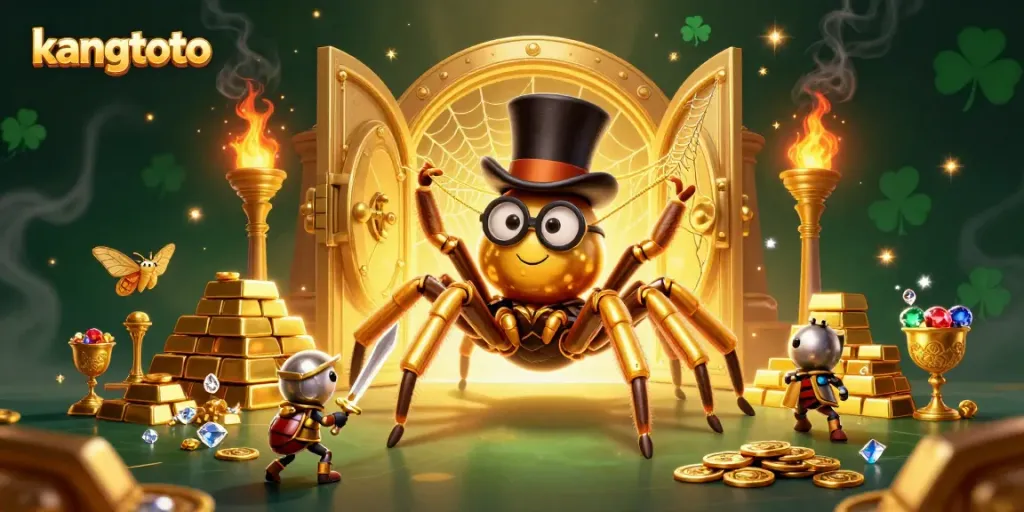Kangtoto menghadirkan suasana kasino yang seru dengan tarantula emas dan ksatria kecil berpetualang