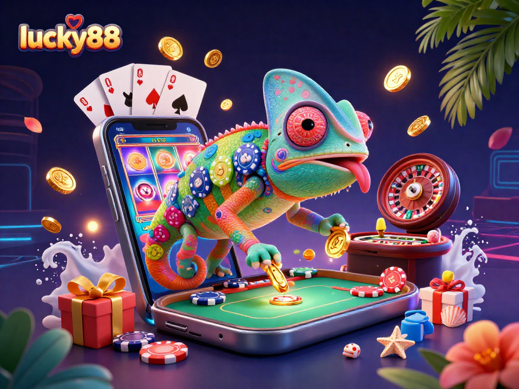 Experience the excitement of lucky88 with dynamic casino elements and vibrant 3D characters.