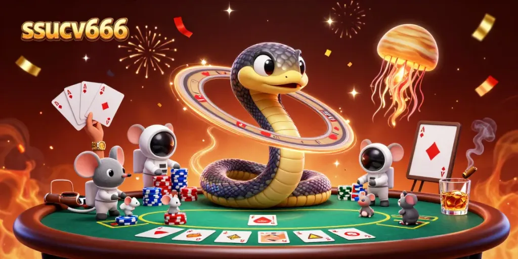 Experience the vibrant excitement of ssucv666 casino with astronaut mice betting and a cosmic dealer.