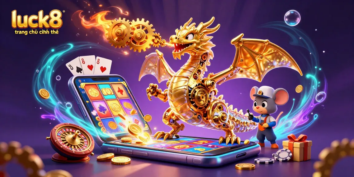 Experience the excitement of luck8 trang chủ chính thức in this vibrant and dynamic casino illustration.