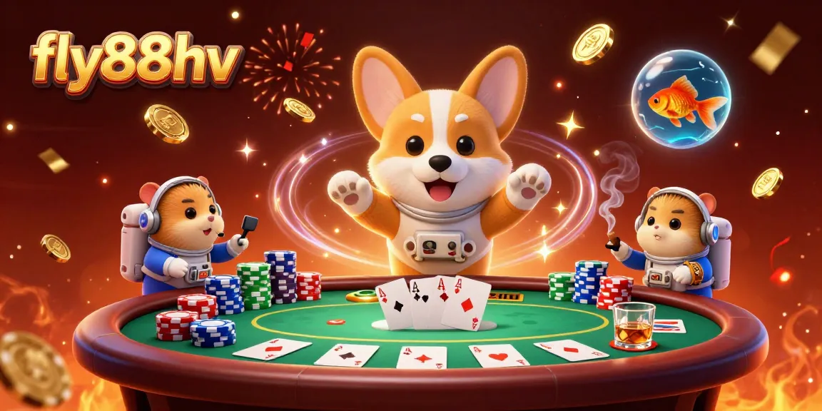 Join the fun at fly88hv with a vibrant casino scene featuring characters and game elements.