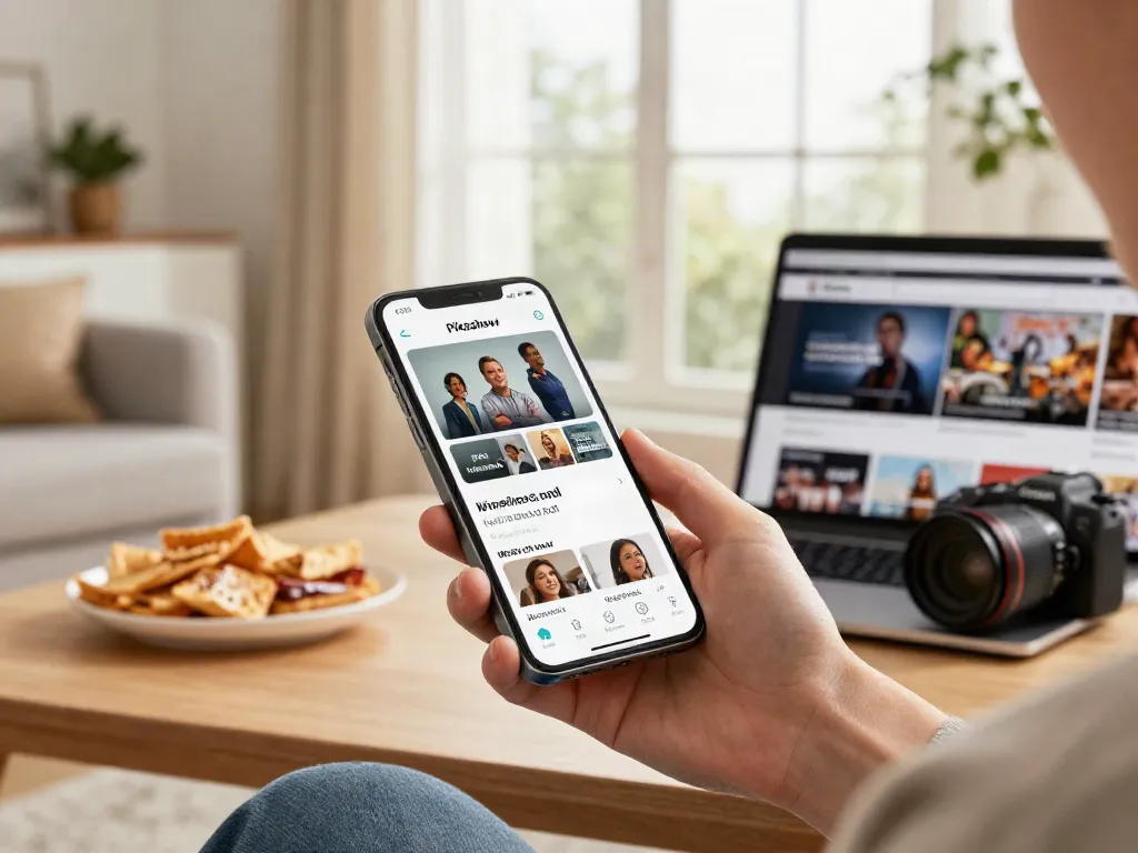 Engaging scene of an iPhone showcasing the Pikashow app, highlighting streaming convenience for users.