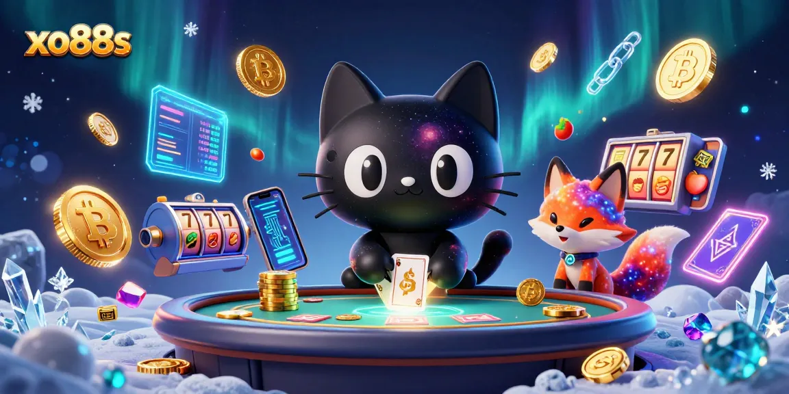 Win at xo88s with vibrant casino visuals featuring exciting slots and colorful cosmic elements.