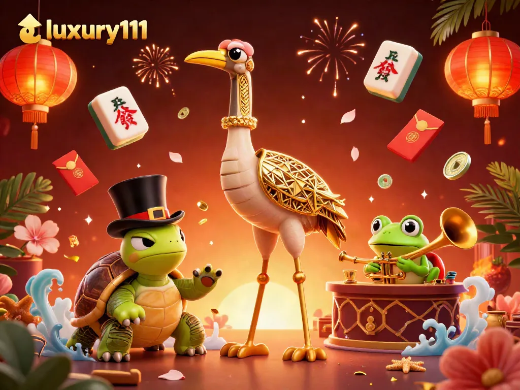 Experience luxurious gaming thrills with luxury111, showcasing vibrant casino characters and elements.
