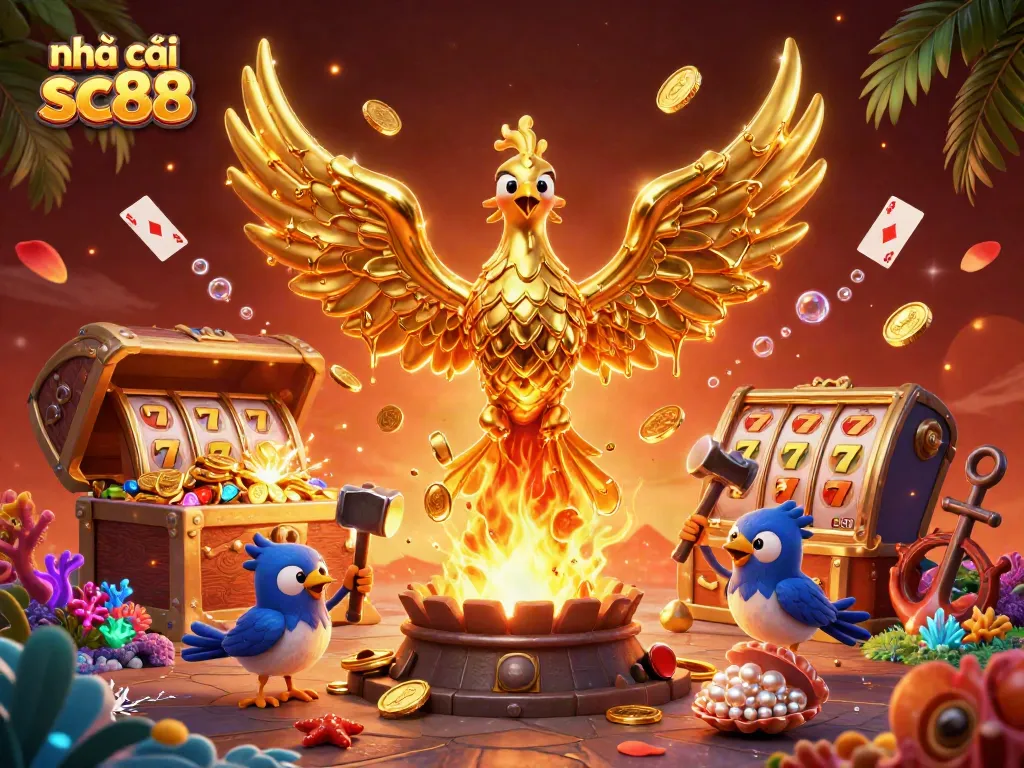 Experience thrilling gameplay at nhà cái sc88 with a rich 3D casino illustration showcasing various elements of excitement.