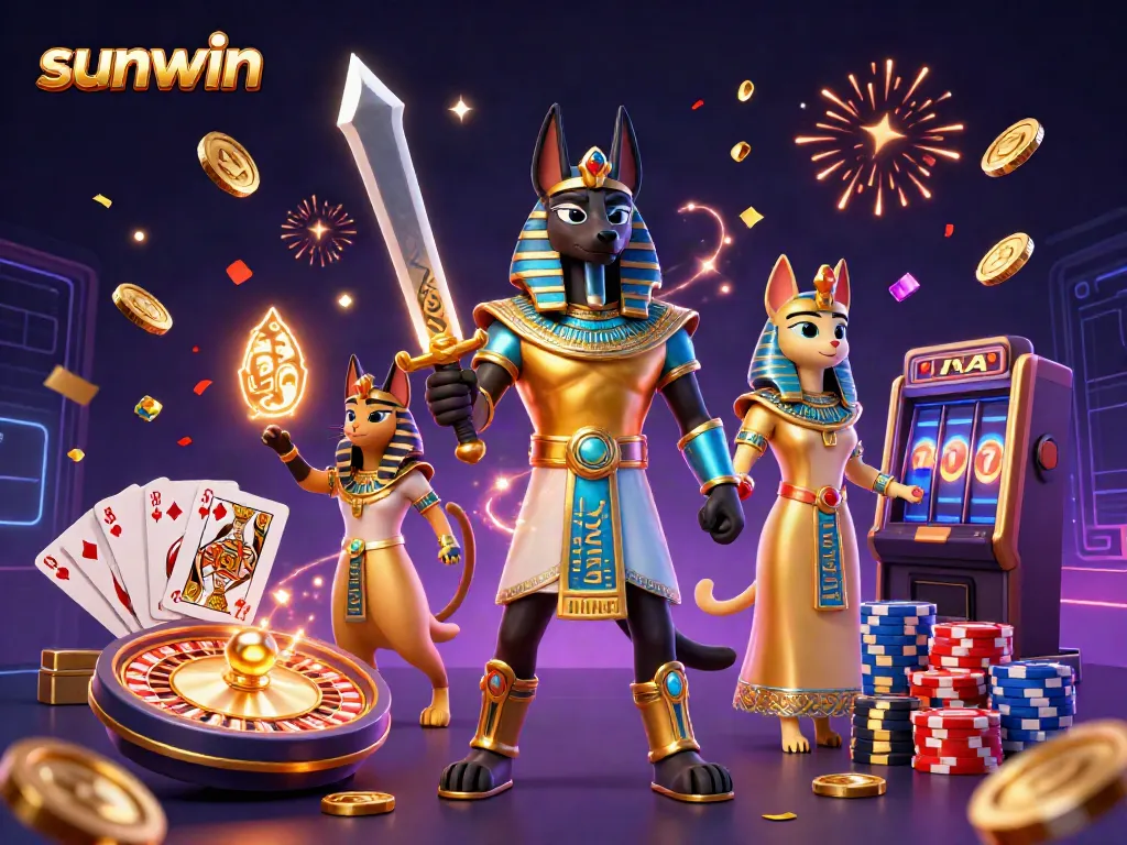 Experience thrilling gameplay with sunwin's unique casino features, showcasing an epic Egyptian theme.