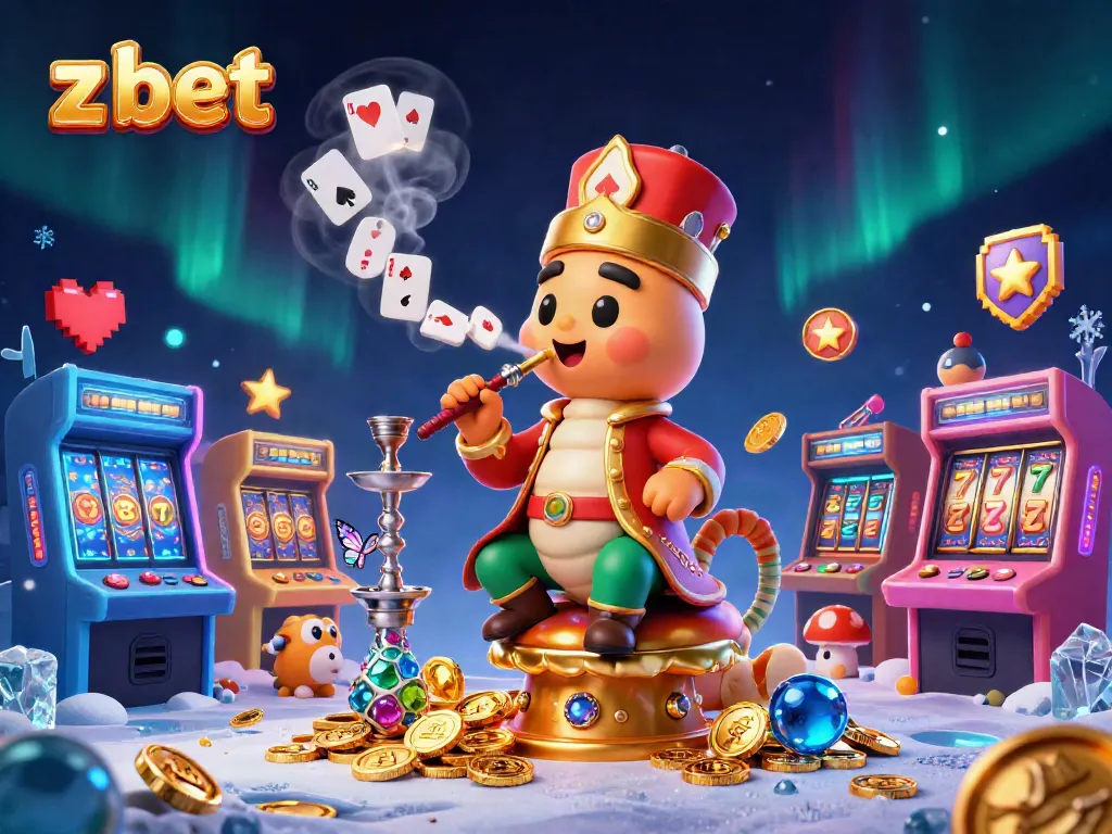 Engage with z bet in a vibrant casino scene featuring a cartoon caterpillar master and dynamic game elements.