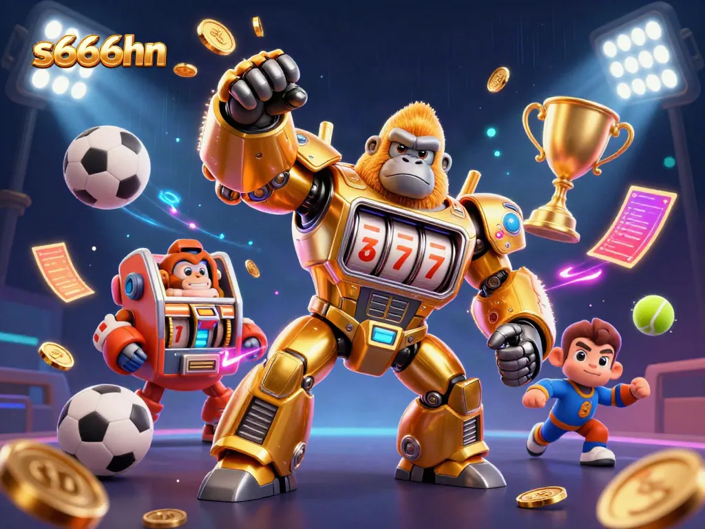 Experience thrilling gameplay at s666hn with a dynamic 3D gorilla mech and sports elements.