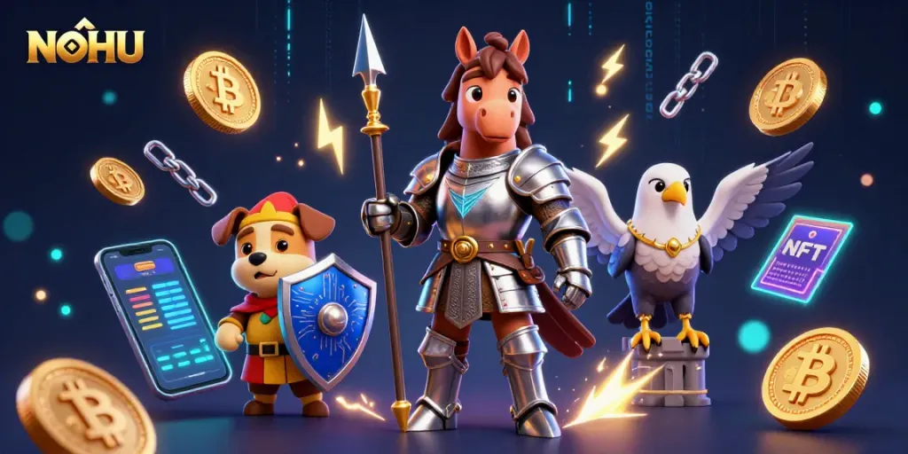 Engage with NOHU's thrilling casino experience featuring vibrant characters and dynamic gaming elements.