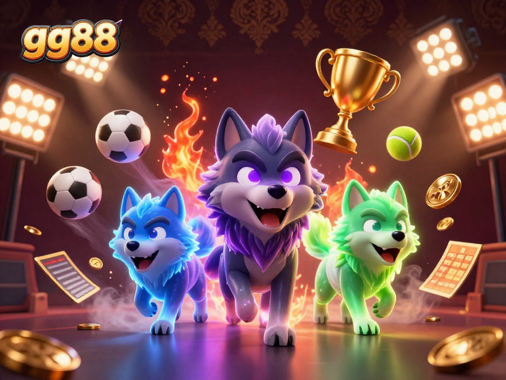 Bet on gg88 with the dynamic energy of a shadow wolf pack leading sports excitement in a thrilling casino environment.