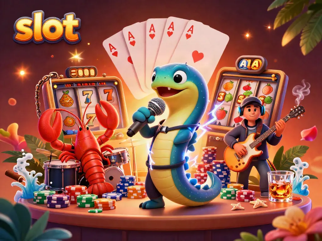 Experience the excitement of slot gaming with vibrant characters and dynamic elements in a casino setting.