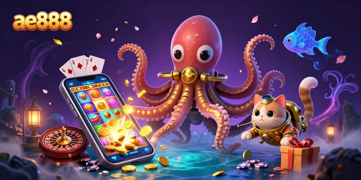Ae888 invites players to dive into thrilling slots, surrounded by a vibrant underwater casino adventure.