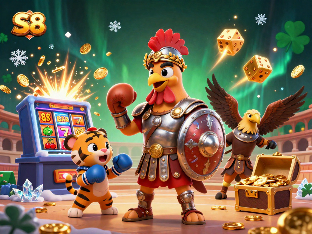 Engage in thrilling casino action with S8's immersive 3D gaming world featuring dynamic elements and vibrant visuals.