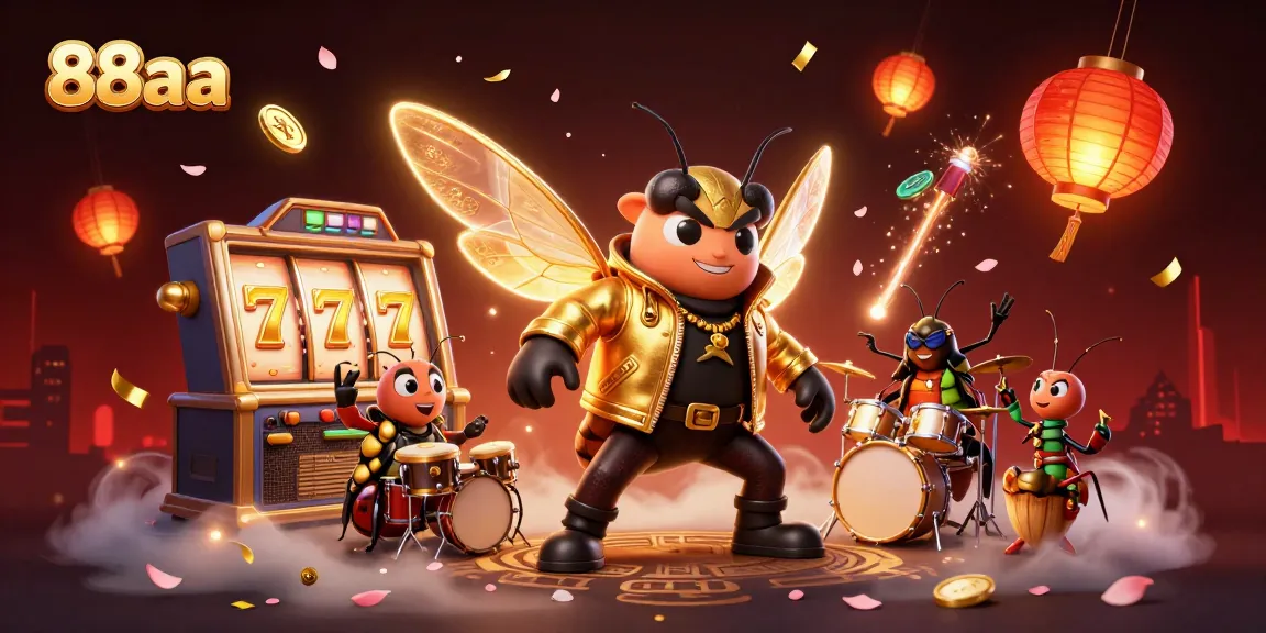 Experience the vibrant world of 88aa with a dynamic casino celebration featuring enchanting characters.