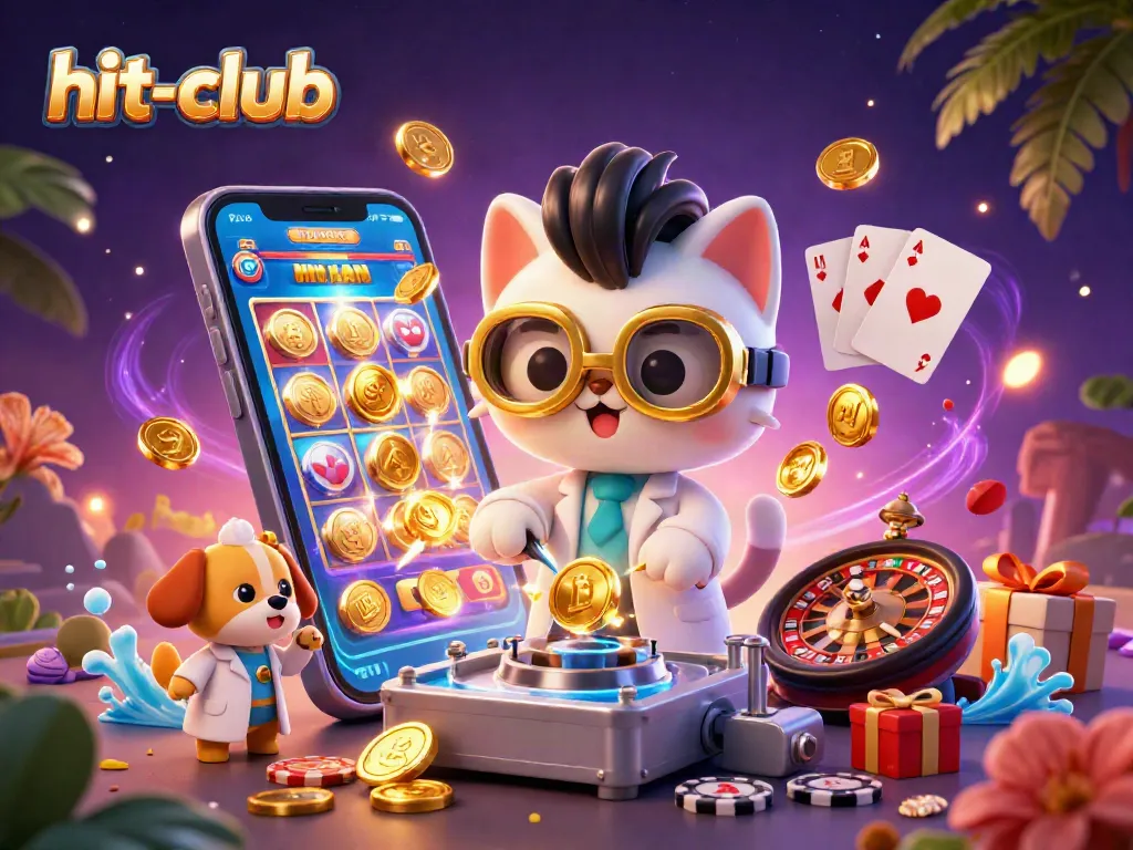 Experience the thrilling world of hit-club as the mad scientist creates golden coins with dynamic casino elements.