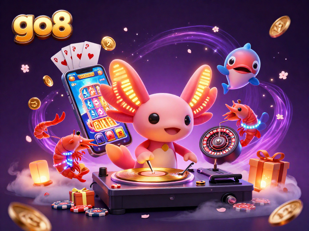 Experience go8 gaming at its finest with an energetic underwater casino scene featuring vibrant characters and thrilling slot game elements.