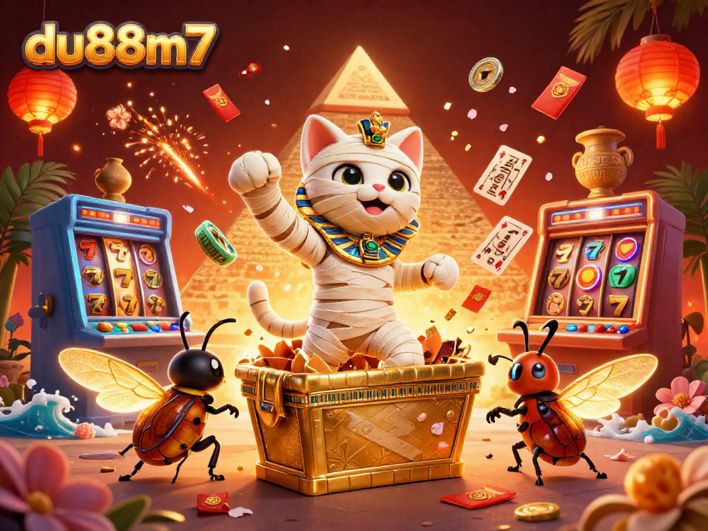 Engage in thrilling slots action with the du88m7 gaming experience illustrated by a vibrant scene.