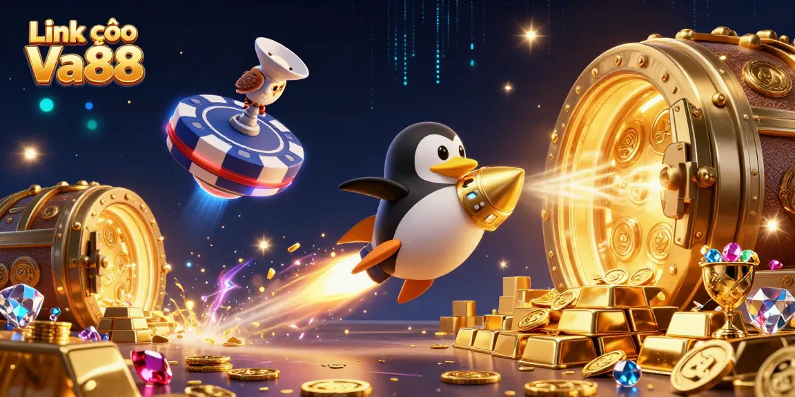 Spin to win at Link vào Va88 with vibrant casino elements and animated treasure!