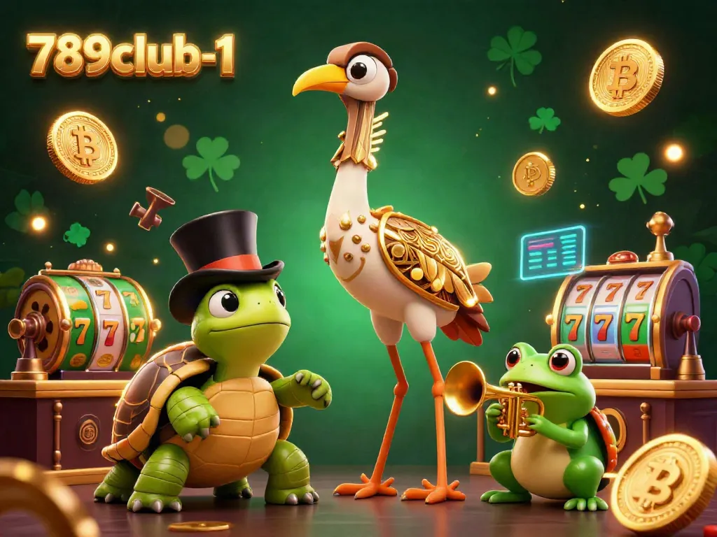 Engage with the vibrant casino scene of 789club-1 featuring animated characters at a speakeasy, surrounded by slot elements.