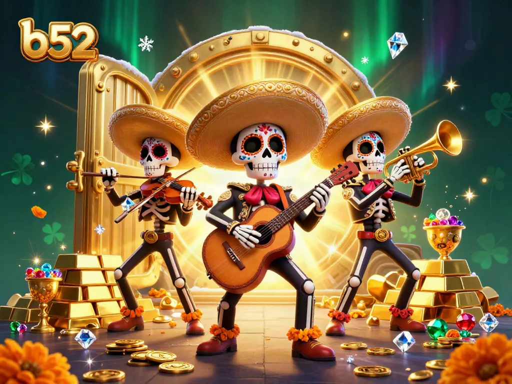 Engage with b52's vibrant casino world featuring colorful characters and dynamic game elements.