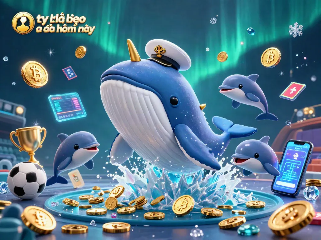 Engage with tỷ lệ kèo nhà cái hôm nay while witnessing a whale, narwhal, and dolphins amidst vibrant sports elements.