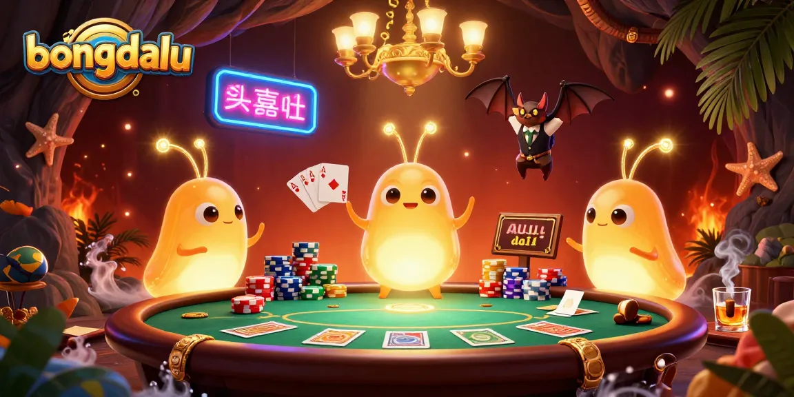 Experience the vibrant world of bongdalu as glowworms illuminate a playful casino scene, showcasing the thrill of gaming.