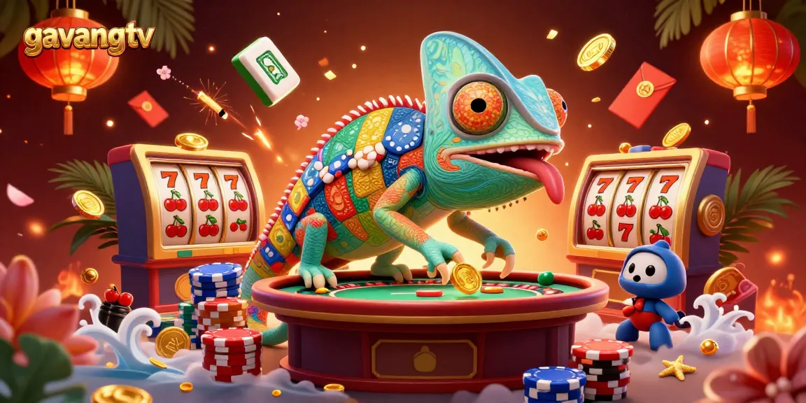 Experience winning strategies at gavangtv with vibrant slot games and a colorful casino scene.