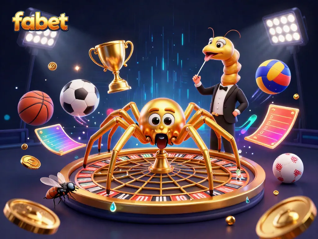 Experience betting on fabet with engaging games and dynamic casino elements in this vibrant illustration.
