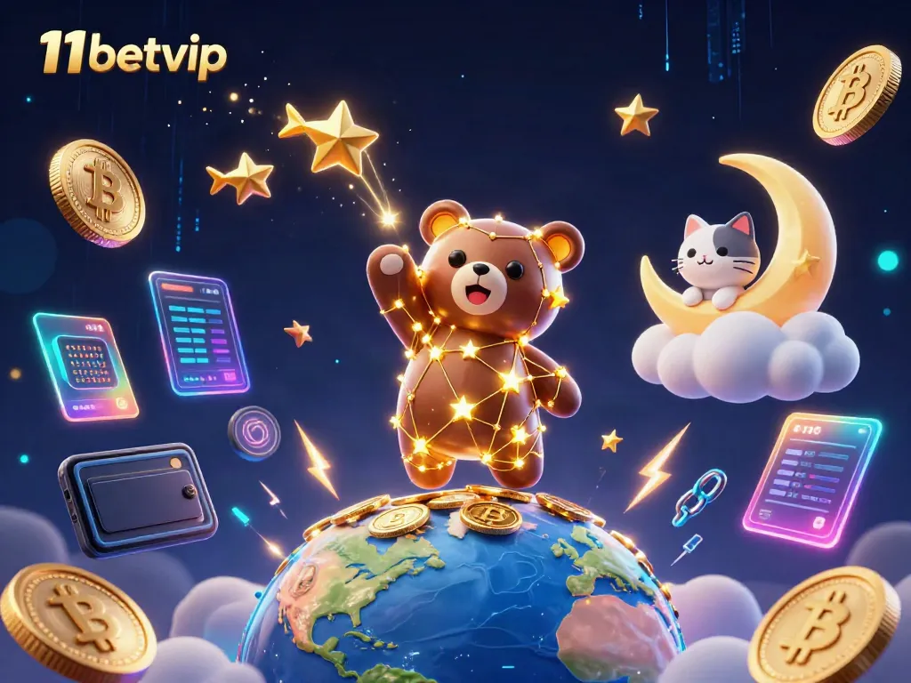 Engage in thrilling gaming adventures at 11betvip, surrounded by vibrant 3D digital casino elements.