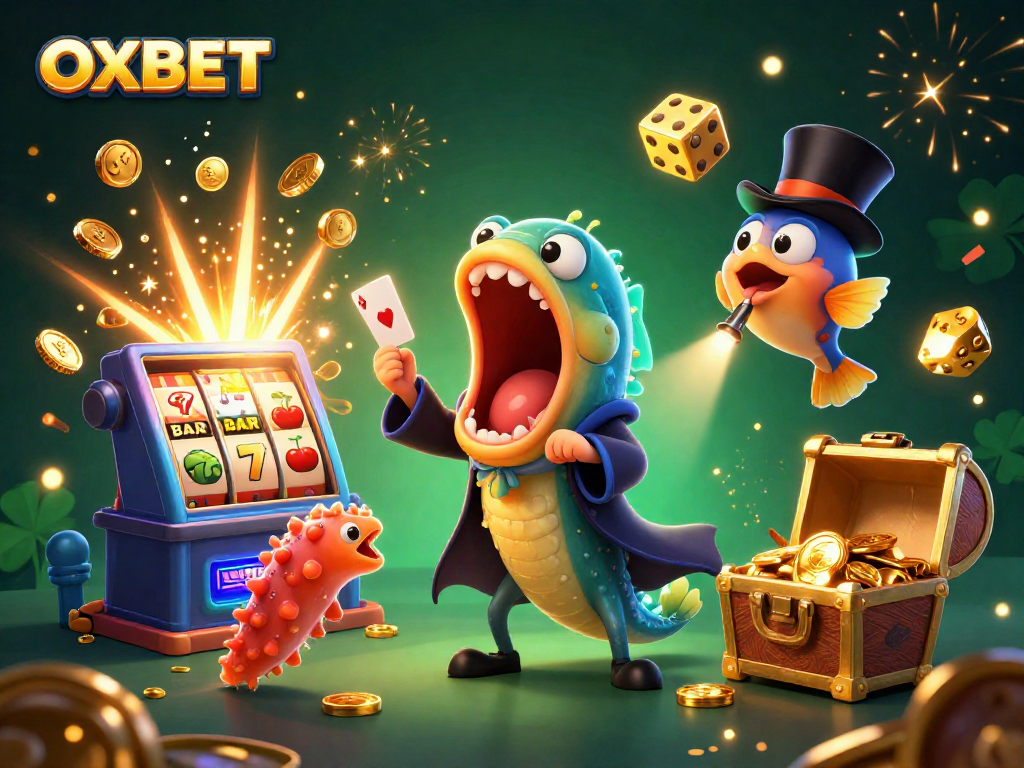 Experience thrilling wins with OXBET's vibrant casino magic featuring animated characters and exciting visuals.